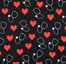 Hearts and Stethoscopes Men's Scrub Hat