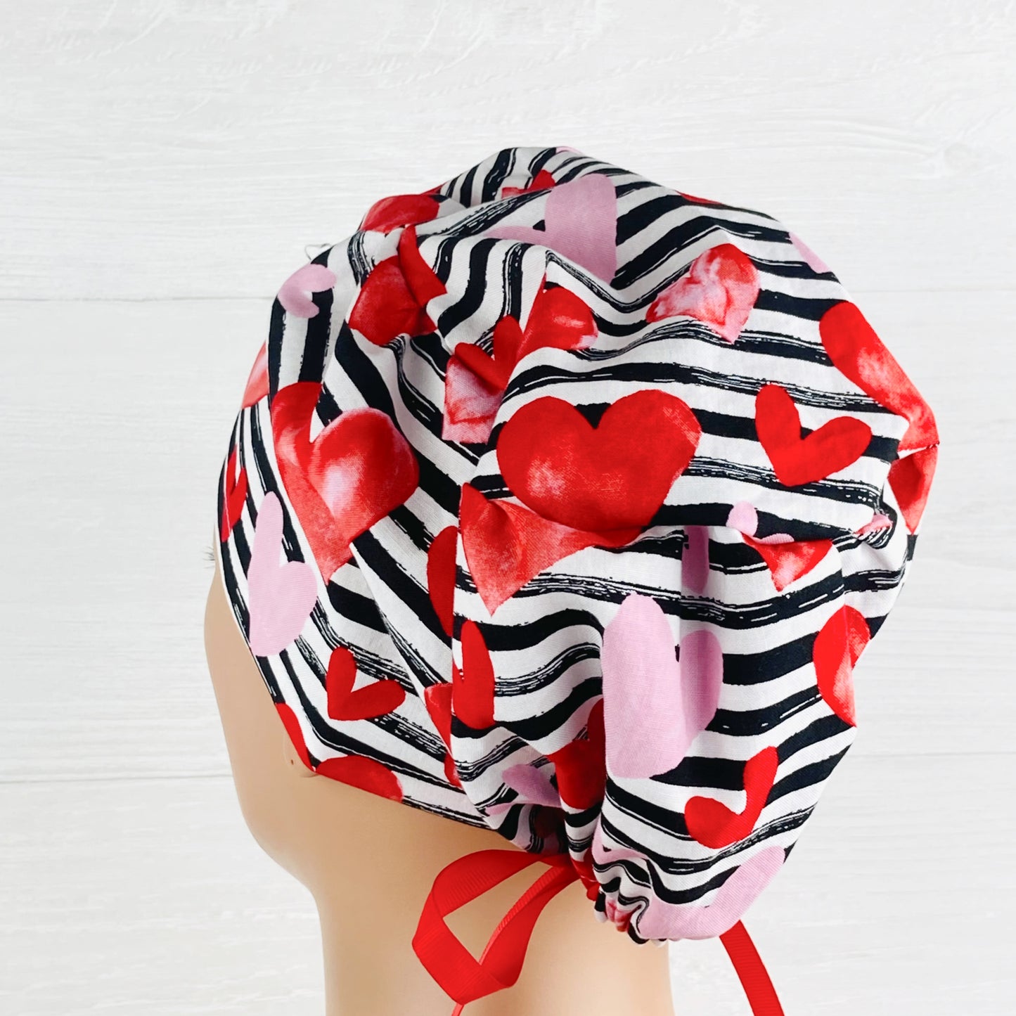 Hearts on Stripes Women's Tieback Hat