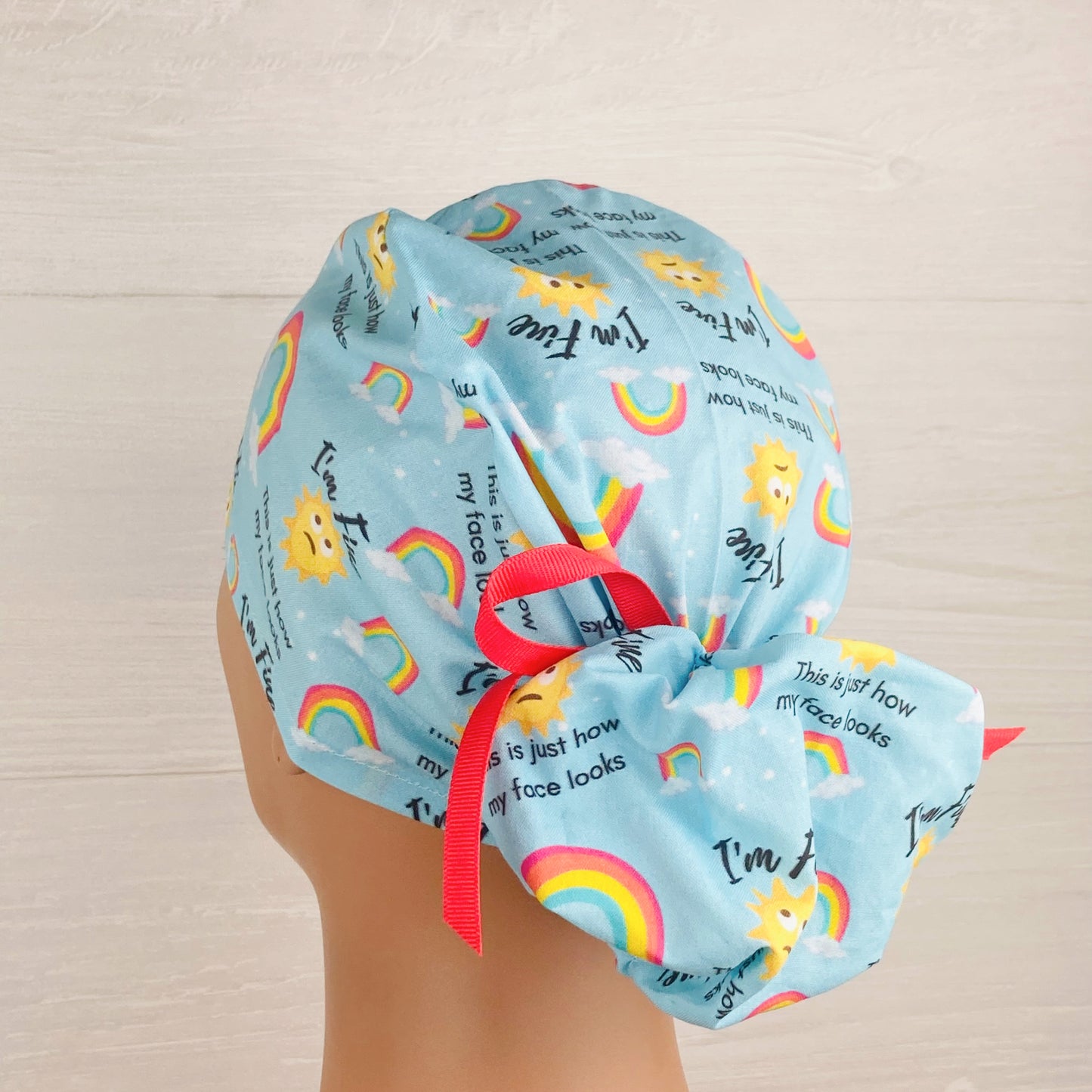 I'm Fine Ponytail Scrub Hat