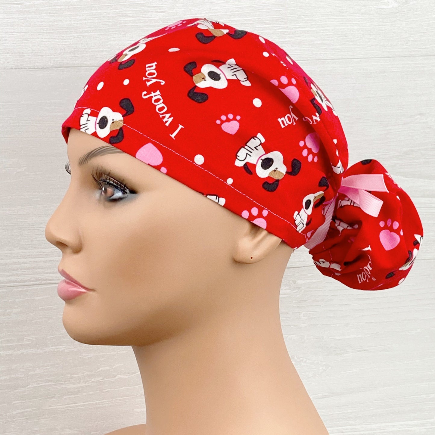 I Woof You Ponytail Scrub Hat