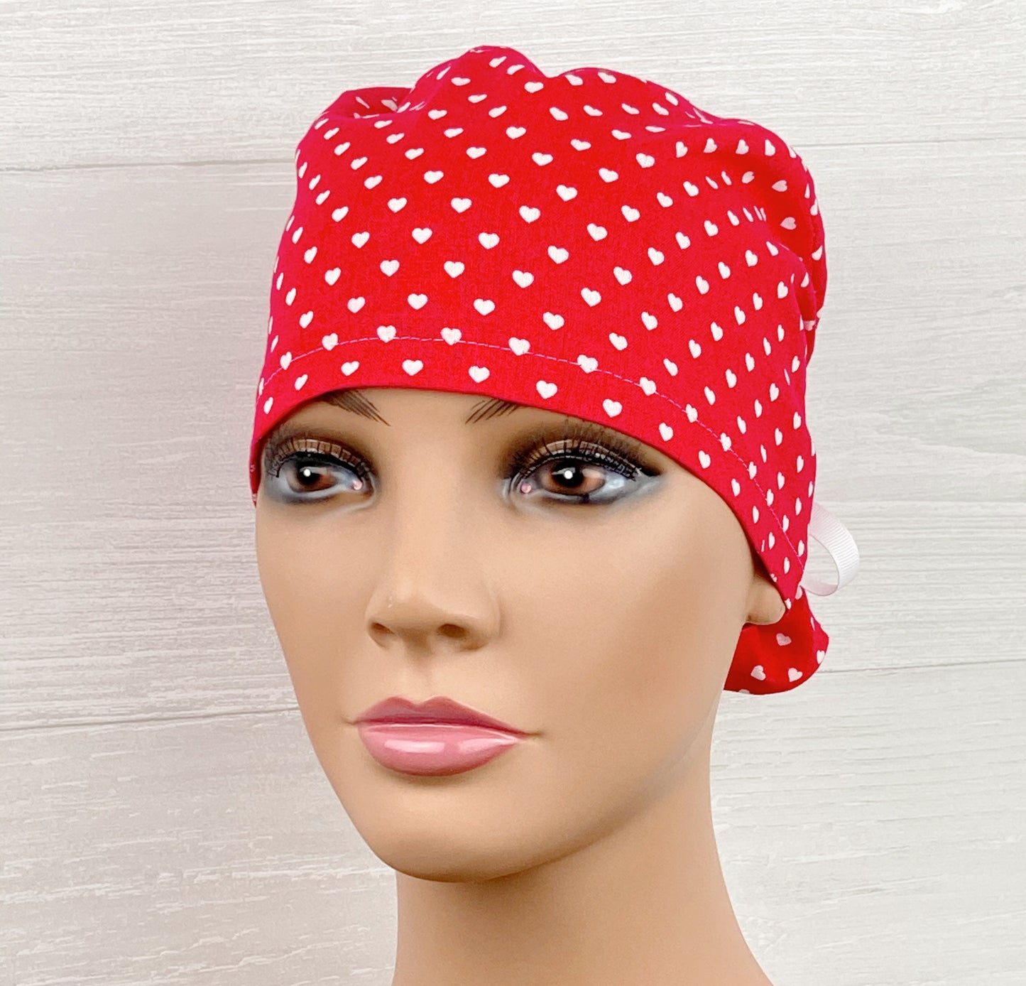 Tiny Hearts Ponytail Scrub Hat