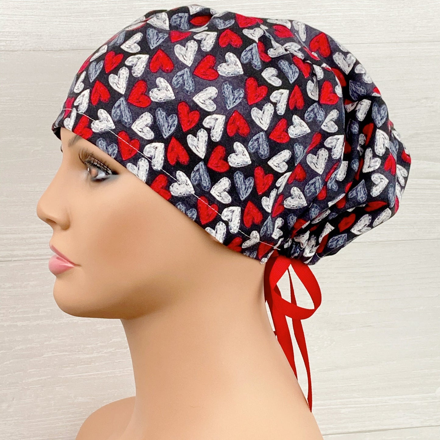 Chalkboard Hearts Women's Tieback Hat