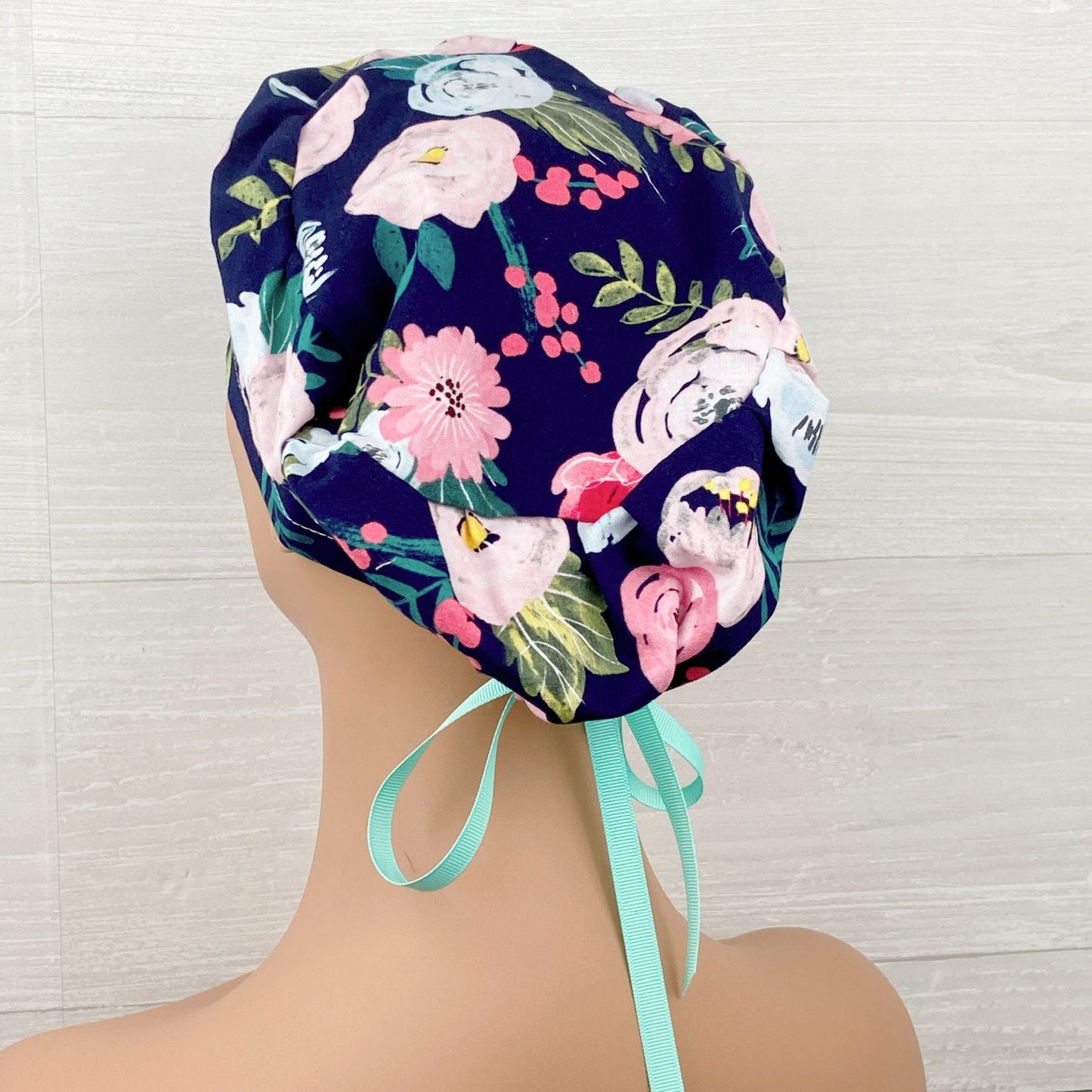 Navy Spring Floral Women's Tieback Hat