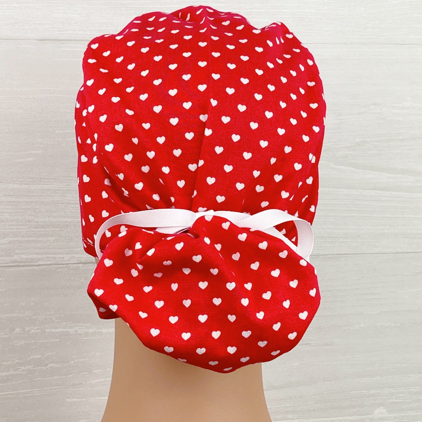 Tiny Hearts Ponytail Scrub Hat