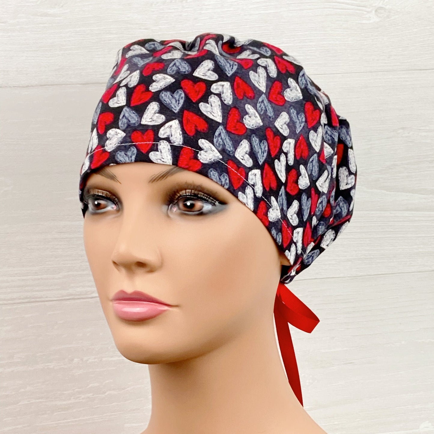 Chalkboard Hearts Women's Tieback Hat