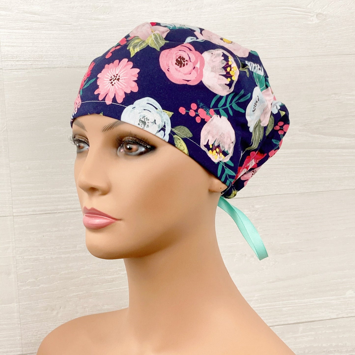 Navy Spring Floral Women's Tieback Hat