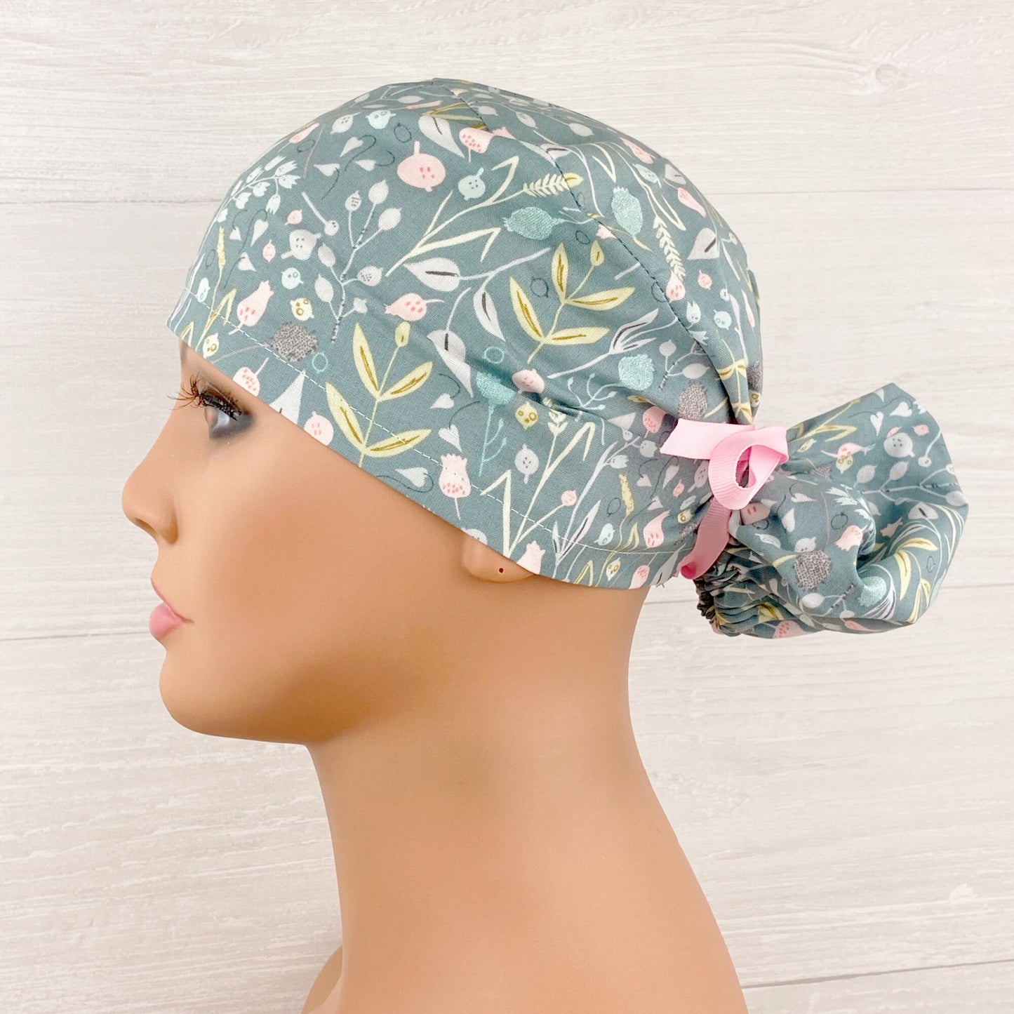 Meadow Floral Ponytail Scrub Hat