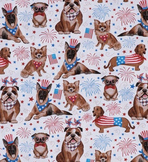 Patriotic PupsPonytail Scrub Hat