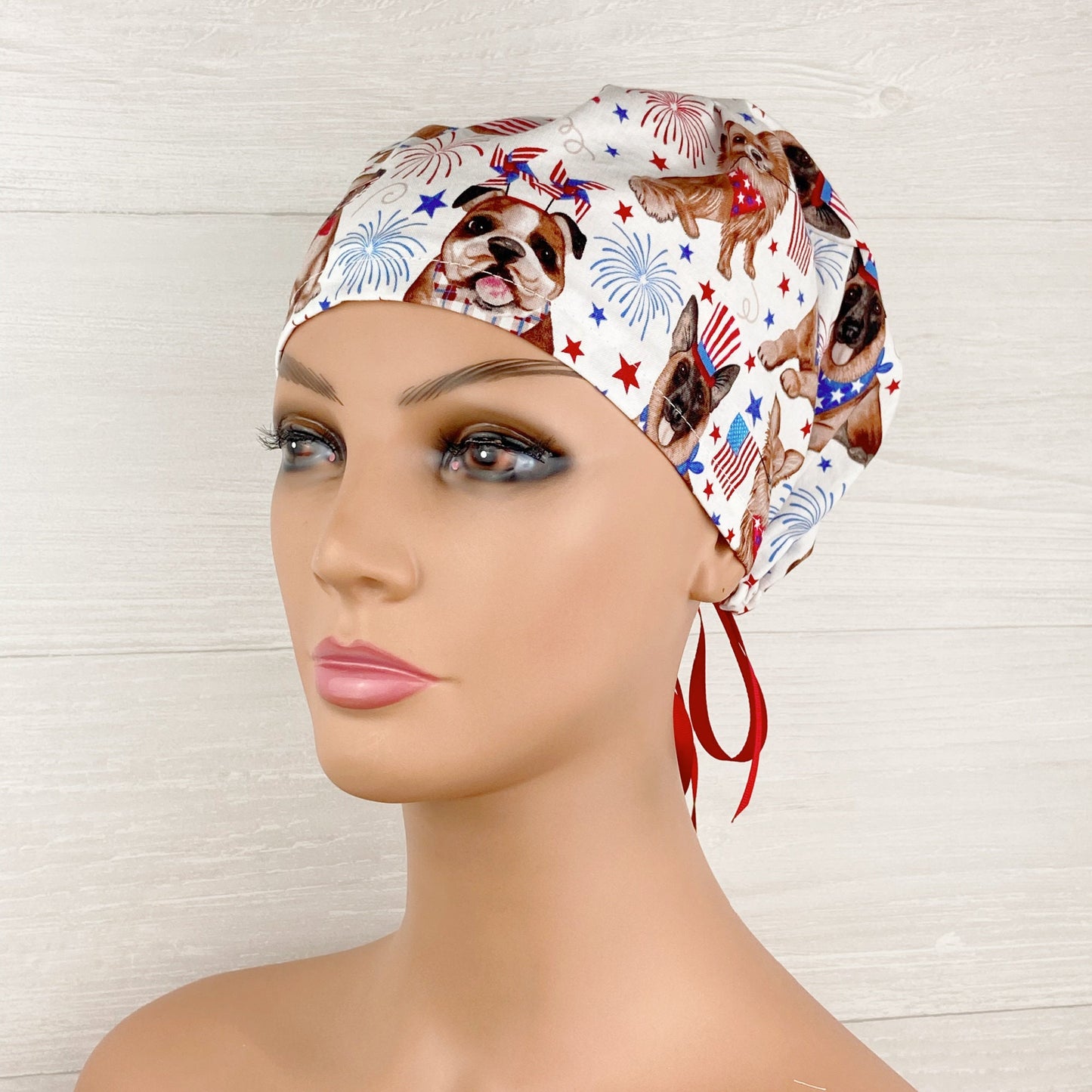 Patriotic Dogs Women's Tieback Hat