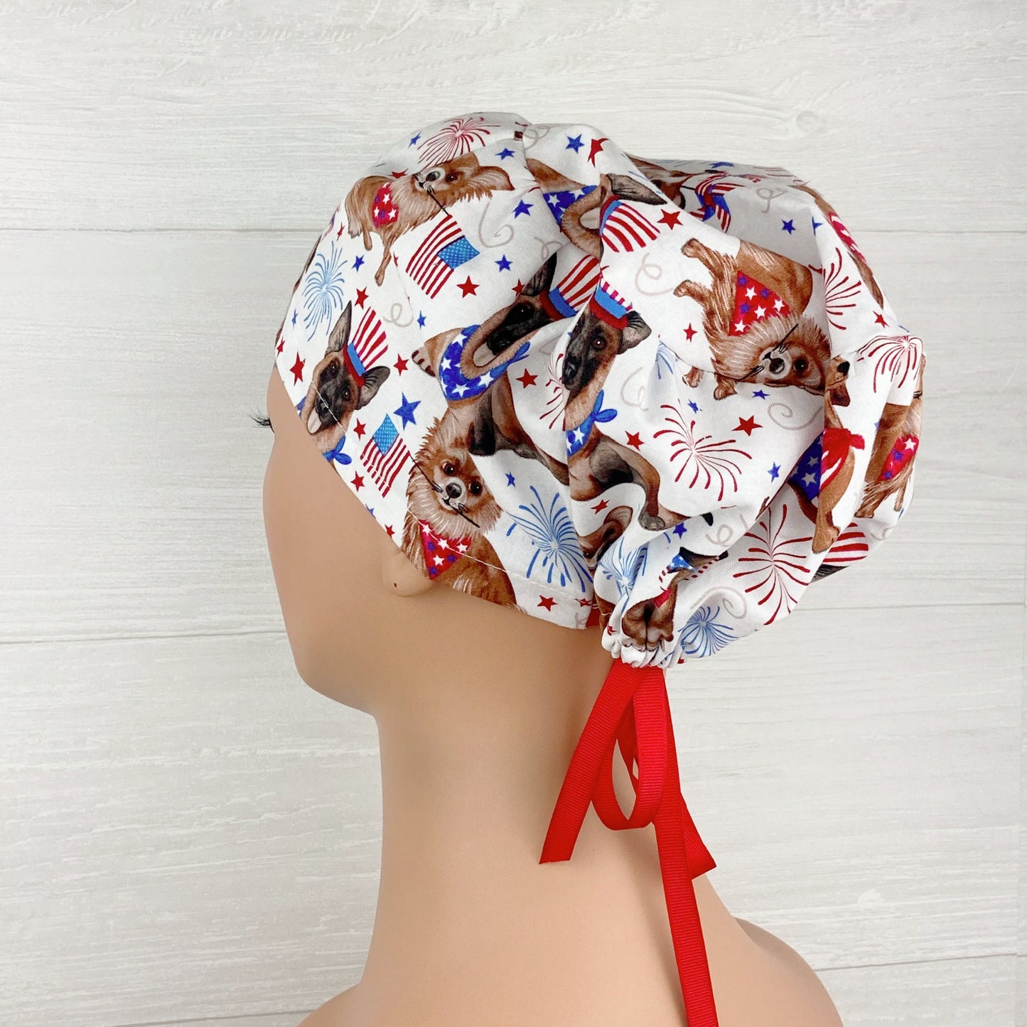 Patriotic Dogs Women's Tieback Hat
