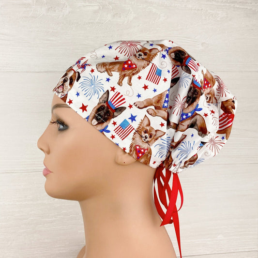 Patriotic Dogs Women's Tieback Hat