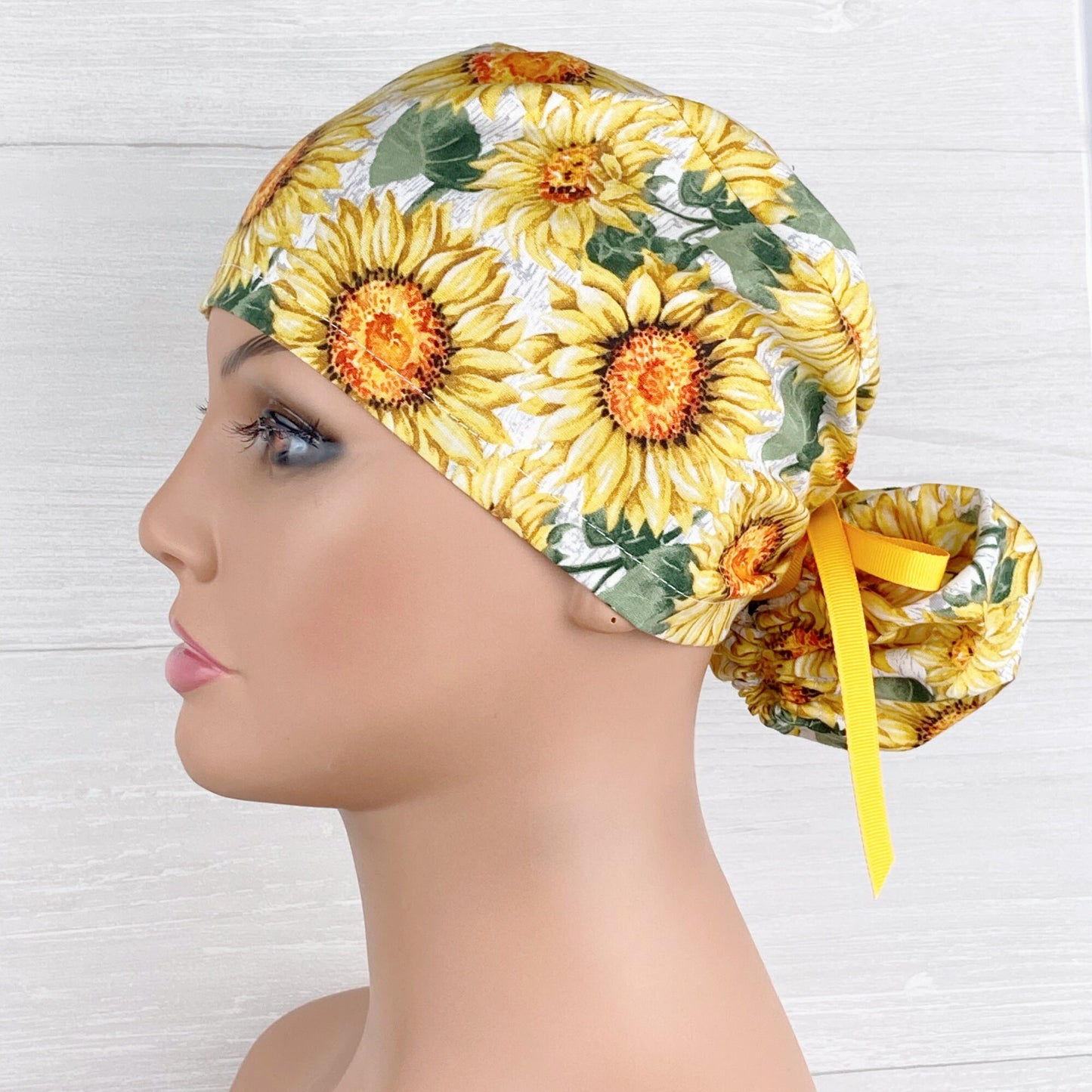 Sunflowers Ponytail Scrub Hat