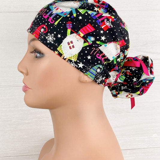 Merry Gnomes Ponytail Scrub Hat