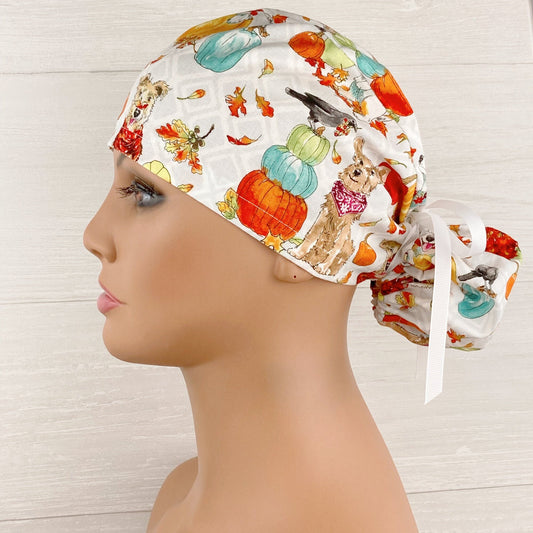 Fall Canines Scrub Hat
