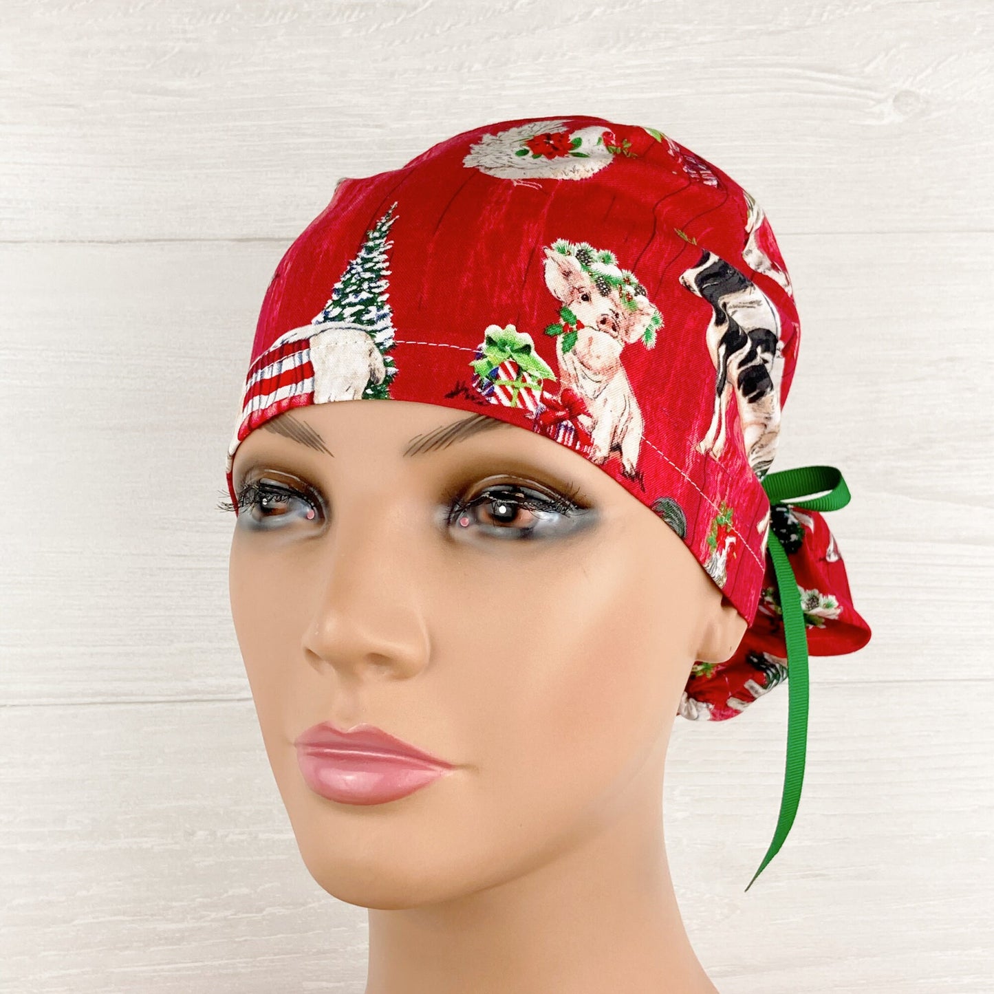 Farm Christmas Ponytail Hat