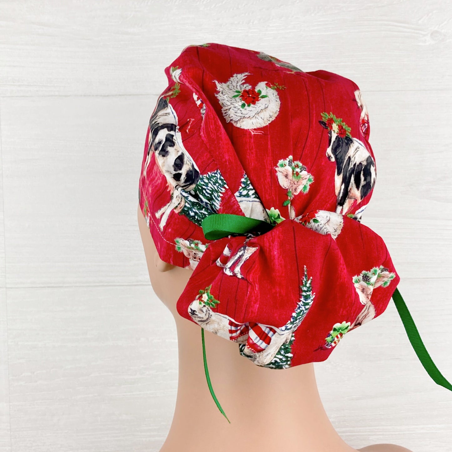Farm Christmas Ponytail Hat