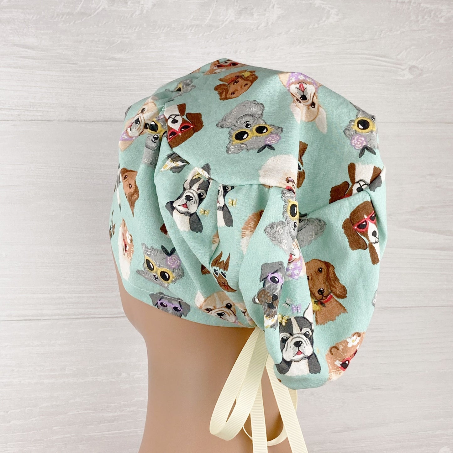 Pretty Pups on Aqua Women's Tieback Hat