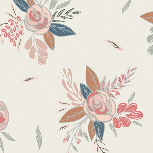 Blooms on Cream Ponytail Hat
