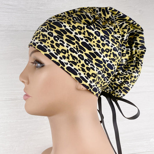 Black and Gold Leopard Women's Tieback Hat