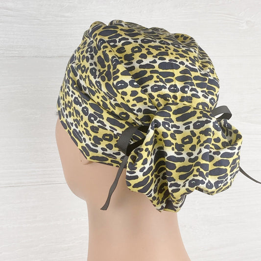Black and Gold Leopard Ponytail Hat