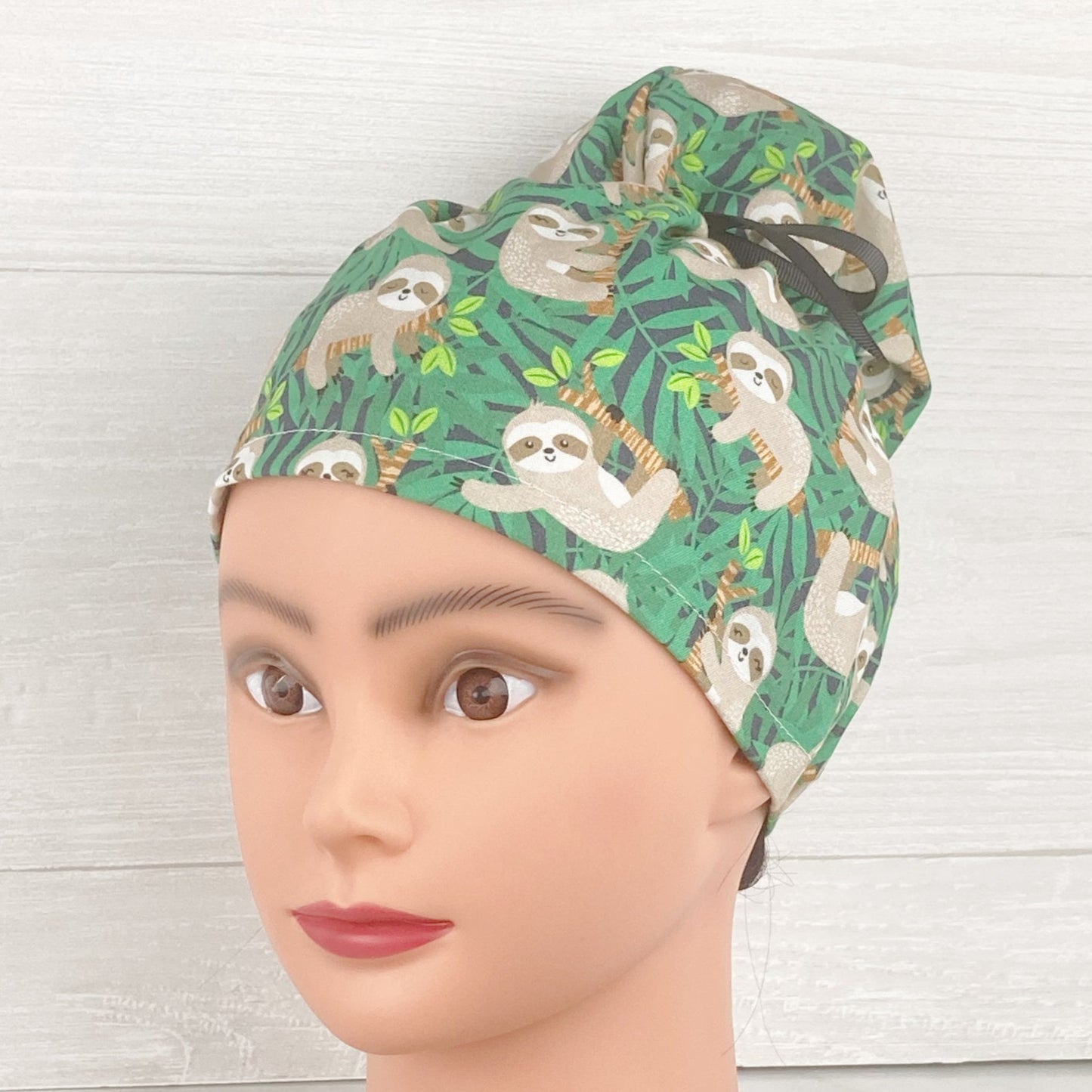 Jungle Sloth Updo Scrub Cap