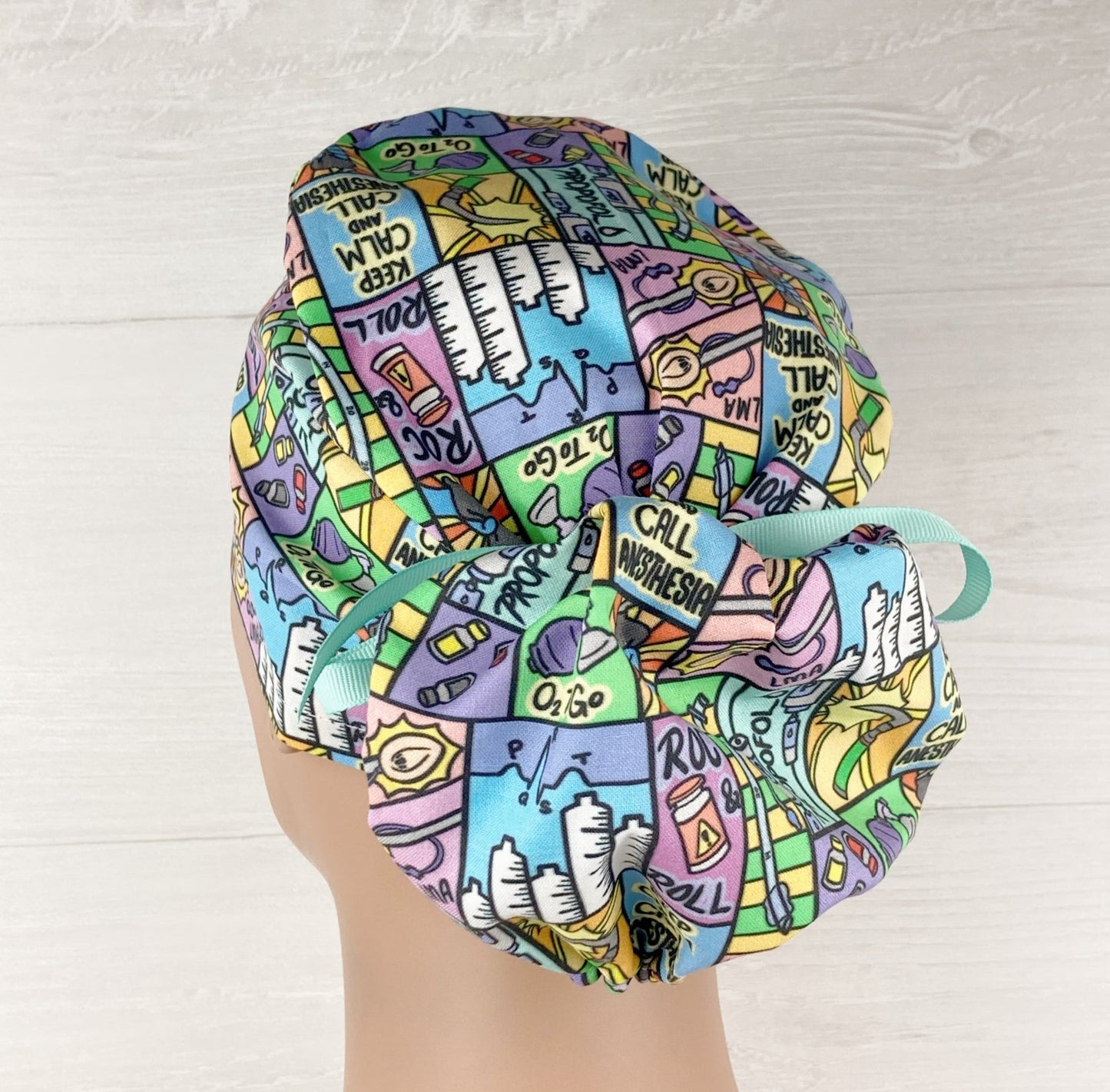 Keep Calm and Call Anesthesia Ponytail Scrub Hat