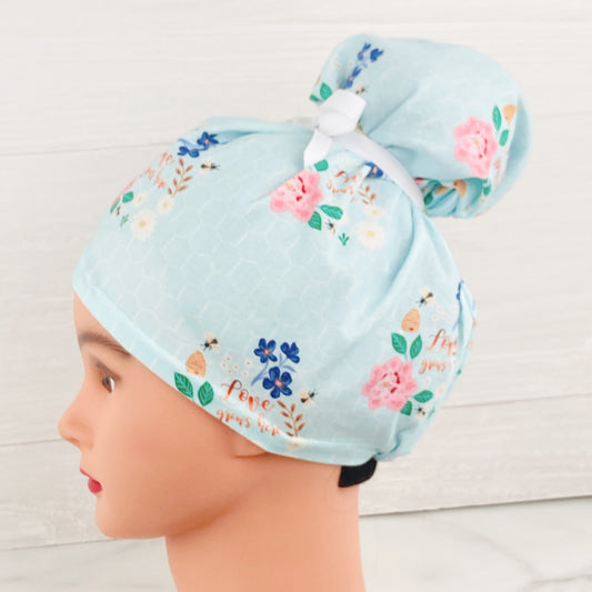 Lover Grows Here Updo Scrub Cap