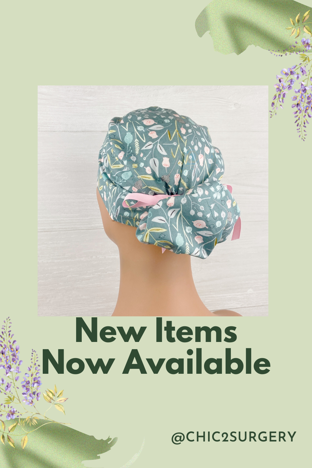 Meadow Floral Ponytail Scrub Hat