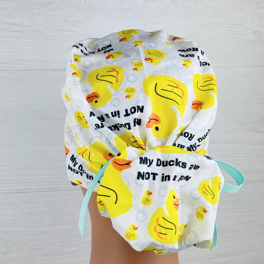 My Ducks are NOT in a Row Ponytail Scrub Hat
