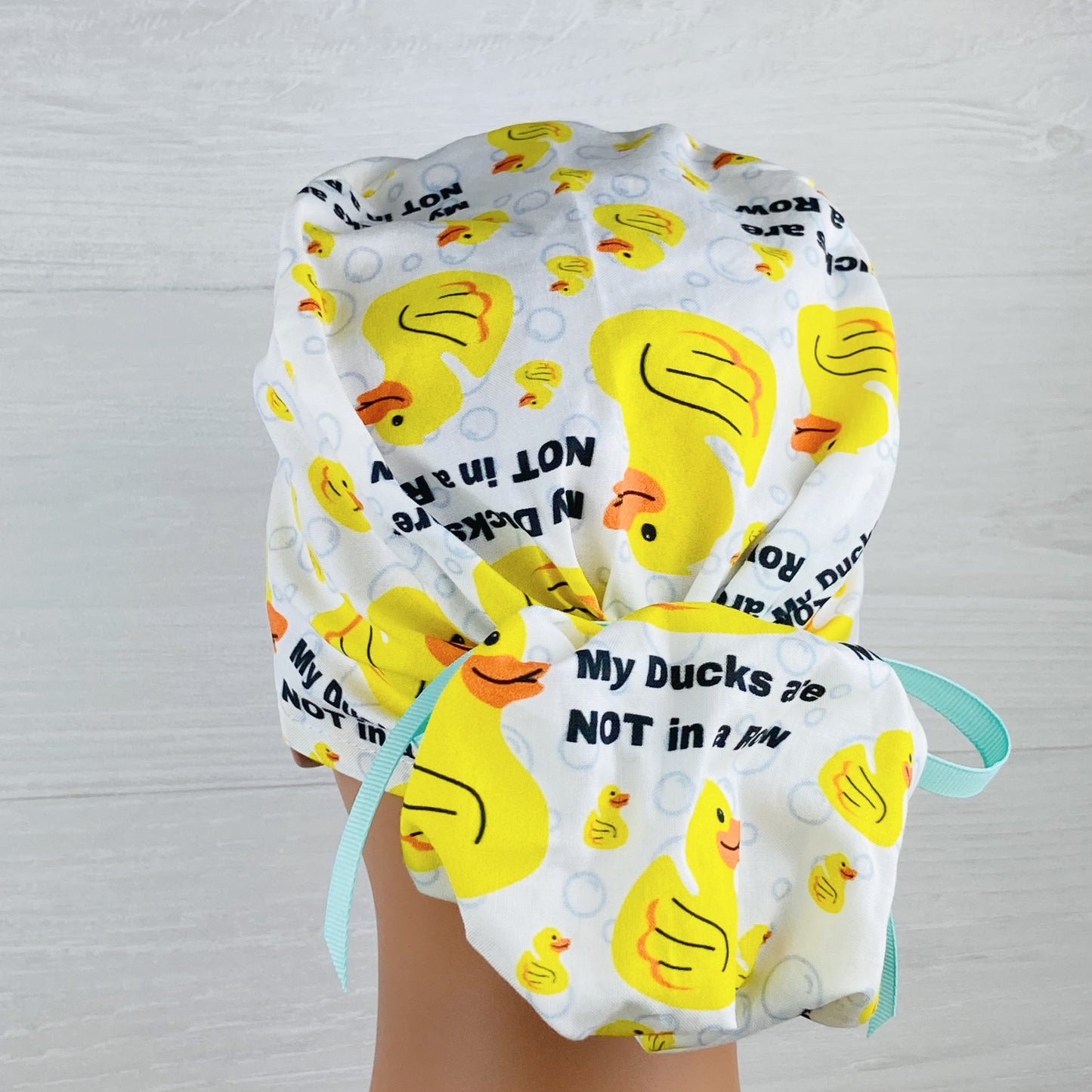 My Ducks are NOT in a Row Ponytail Scrub Hat