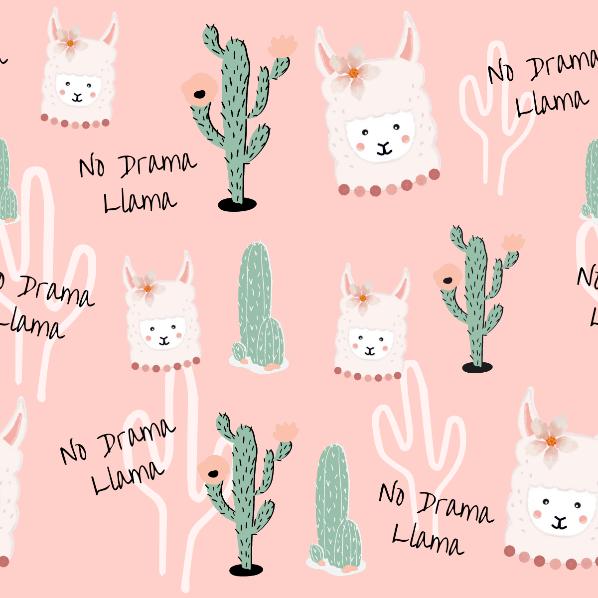 No Drama Llama Ponytail Scrub Hat