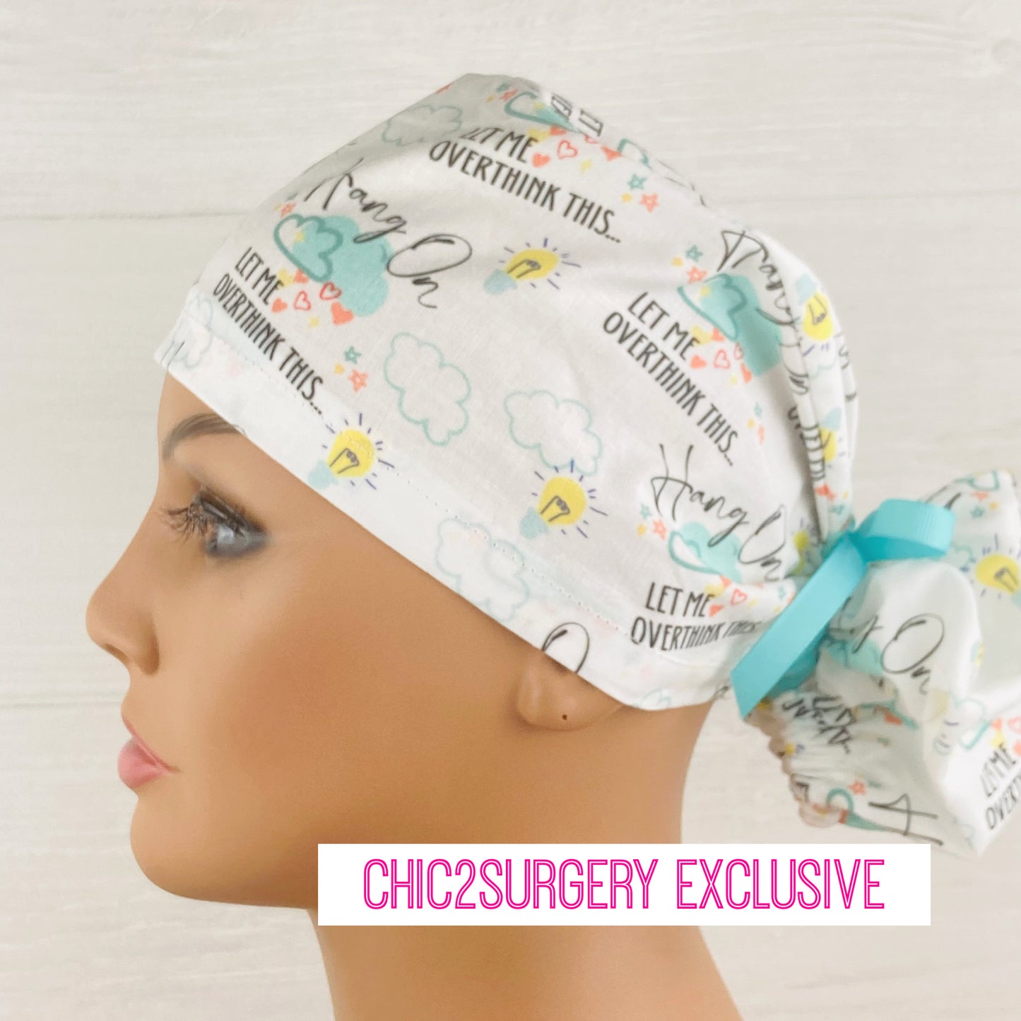 Over Thinker Ponytail Scrub Hat