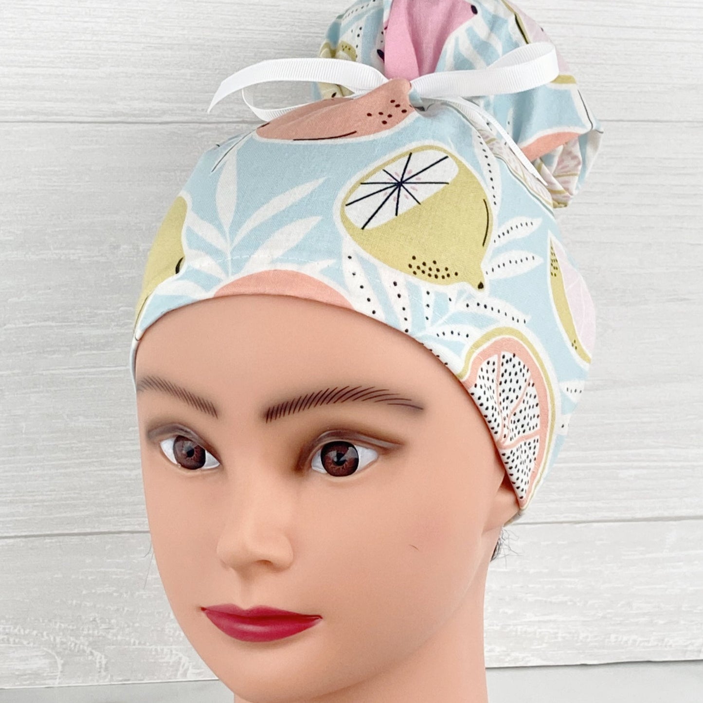 Paradise Citrus Floral Updo Scrub Cap