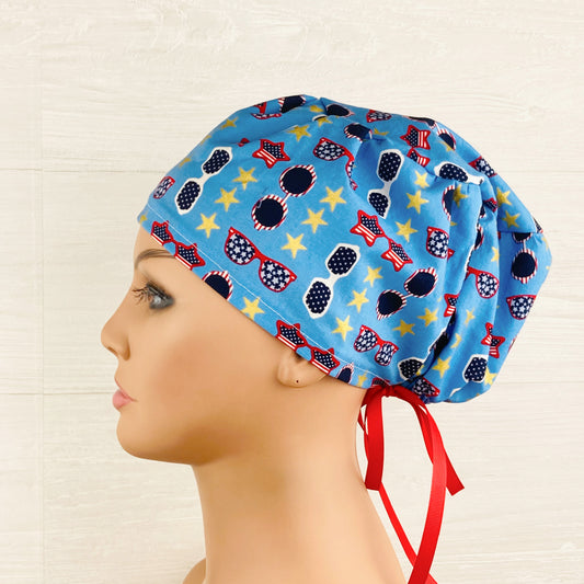 Patriotic Sunglasses Women's Tieback Hat