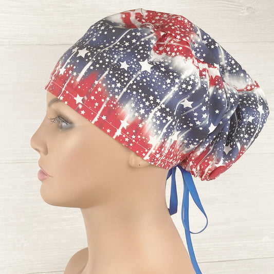 Patriotic Tie Dye Women's Tieback Hat