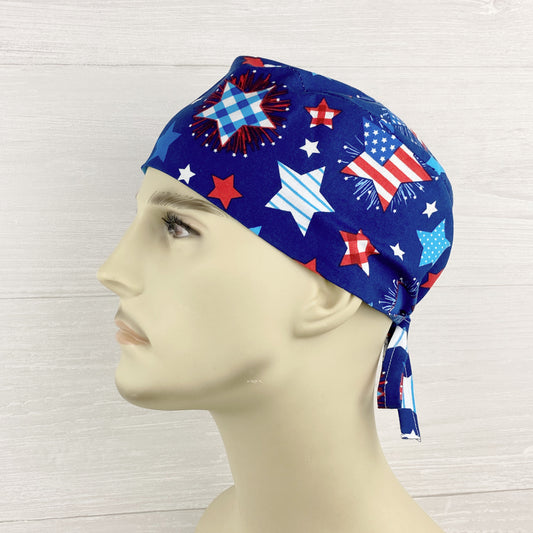 Patterned Stars Men's Scrub Hat