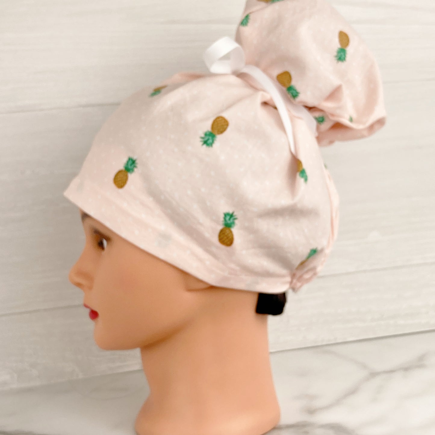 Pineapple Polkadot Updo Scrub Cap