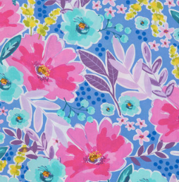 Pink and Blue Floral Women's Tieback Hat