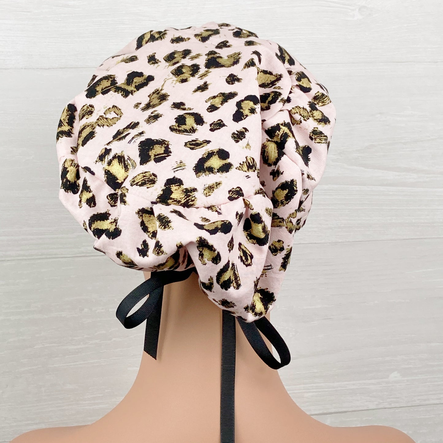 Gold Leopard on Light Pink Women's Tieback Hat