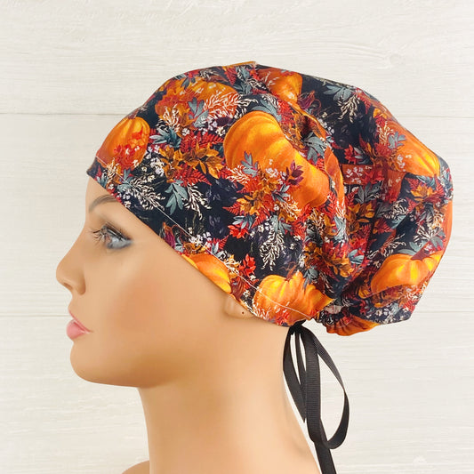 Pumpkins and Leaves Women's Tieback Hat