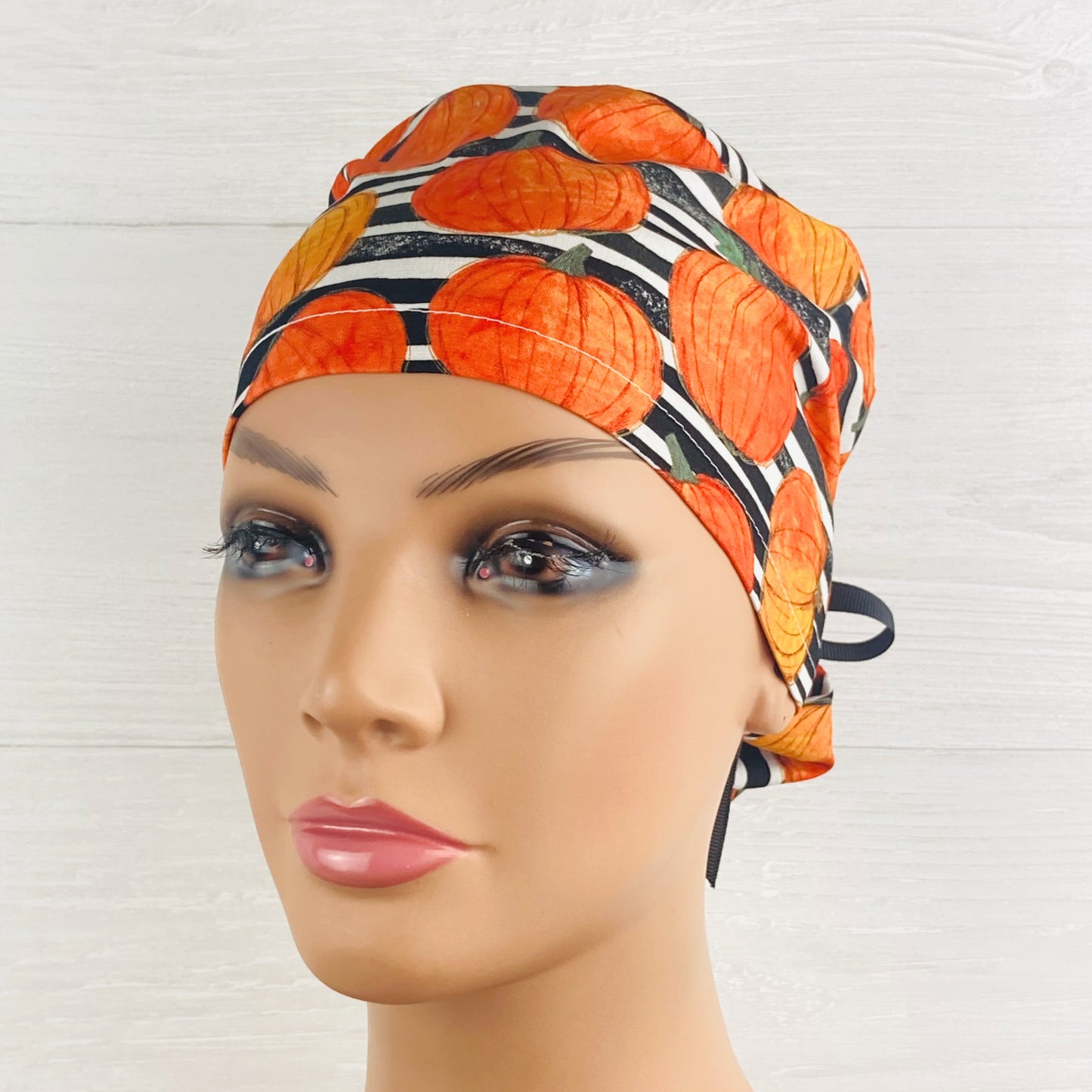 Pumpkin Stripe Ponytail Hat