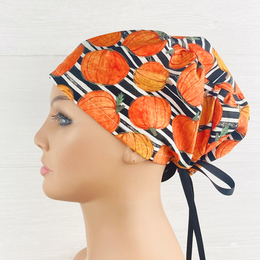 Pumpkin Stripe Women's Tieback Hat