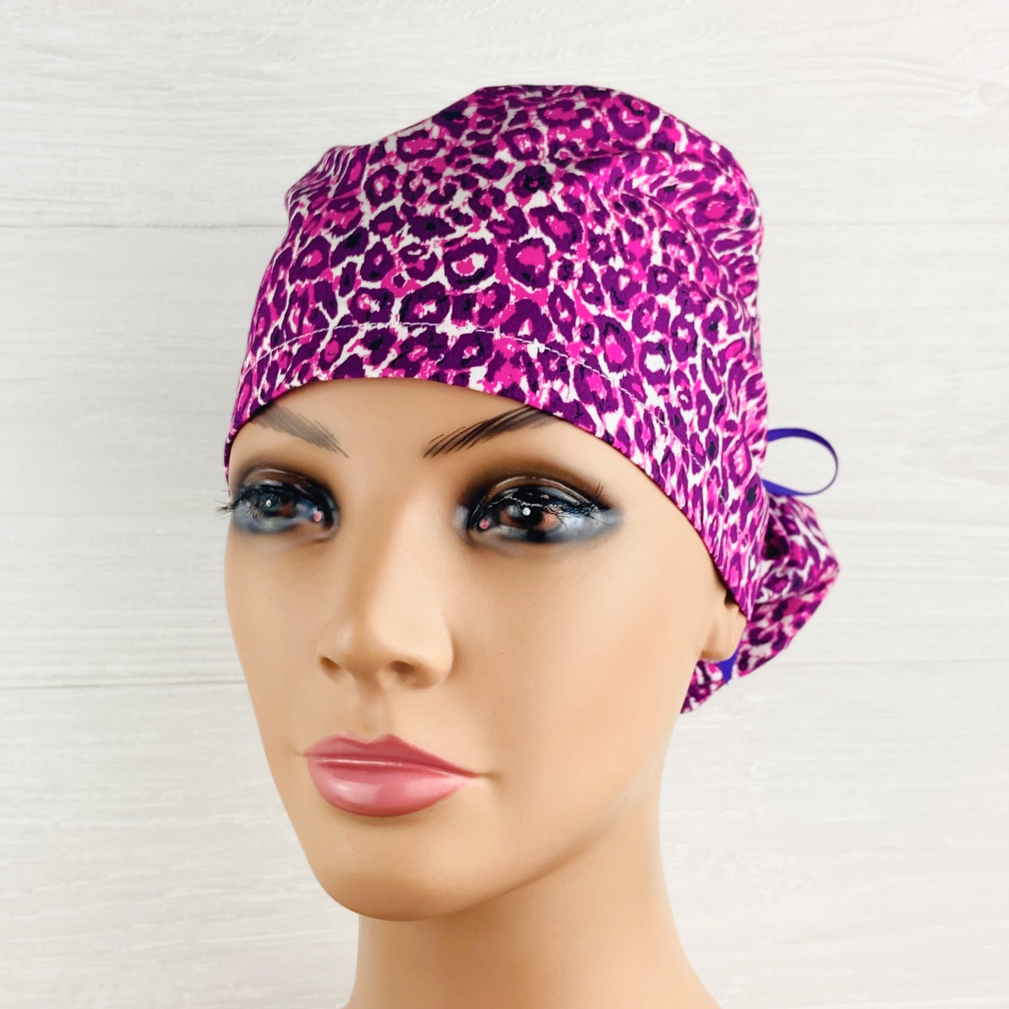 Purple Leopard Ponytail Hat