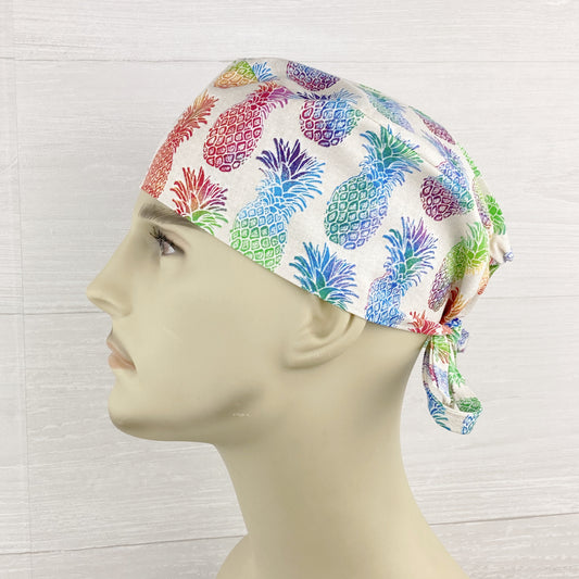 Rainbow Pineapples Men's Scrub Hat