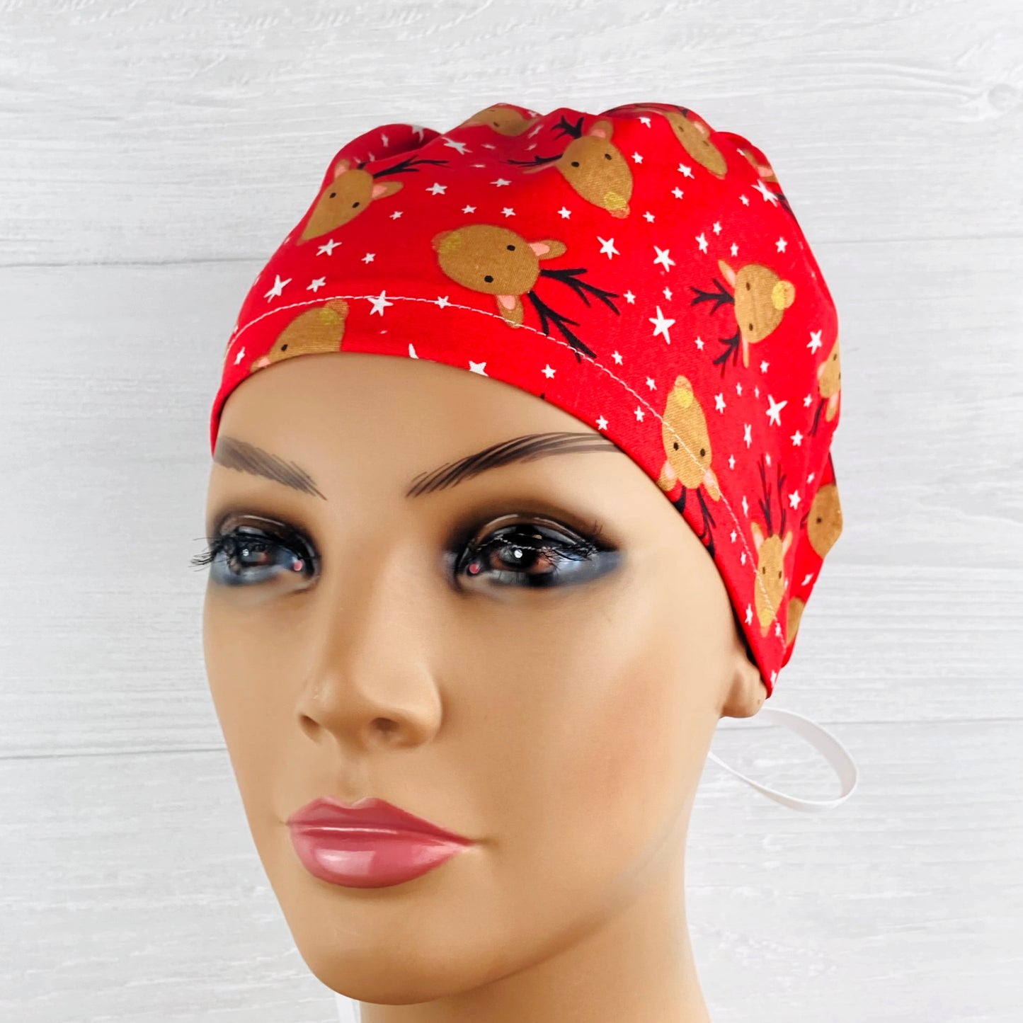 Reindeer on Red Women's Tieback Hat