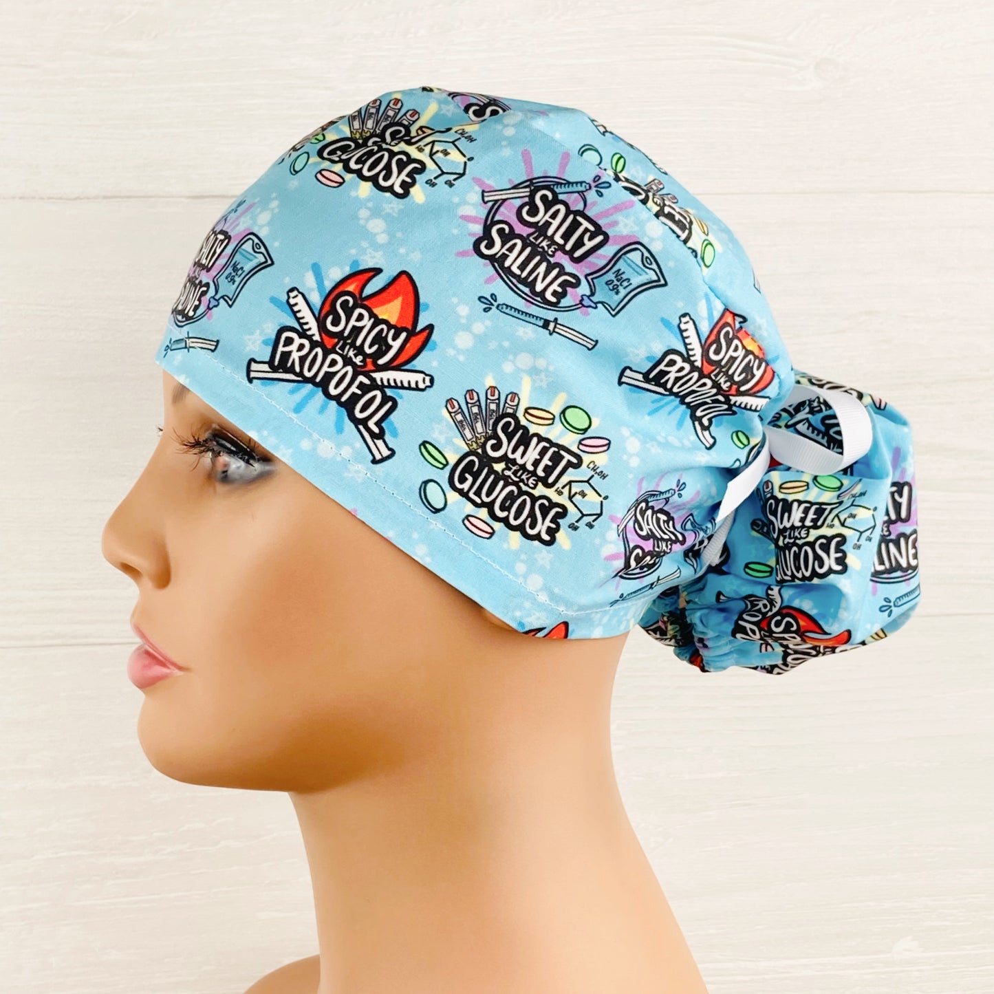 Salty Saline, Sweet Glucose Ponytail Scrub Hat