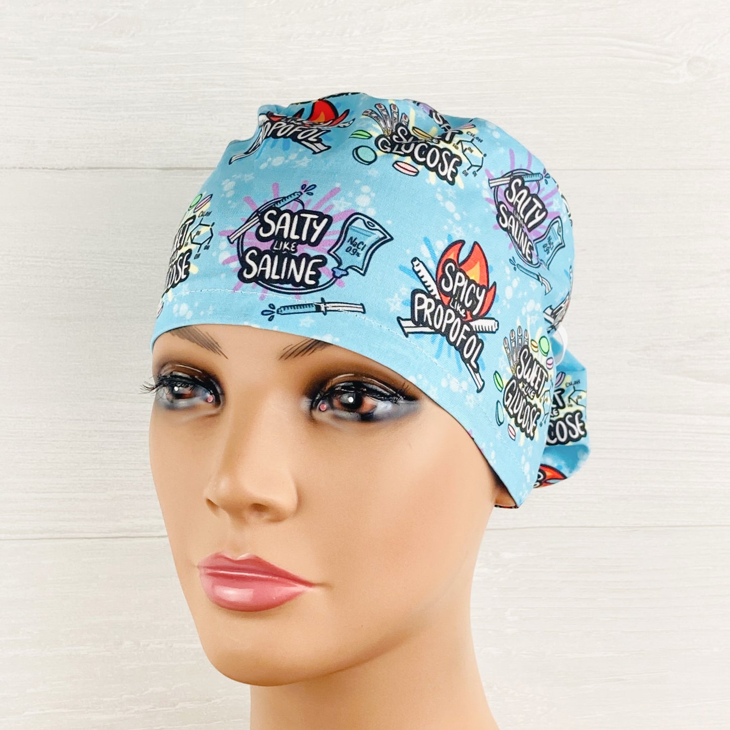 Salty Saline, Sweet Glucose Ponytail Scrub Hat