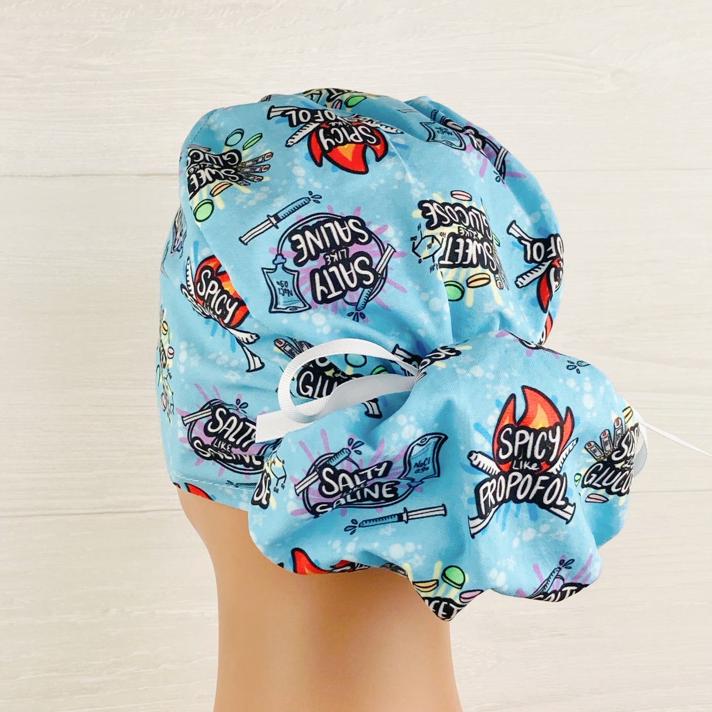 Salty Saline, Sweet Glucose Ponytail Scrub Hat
