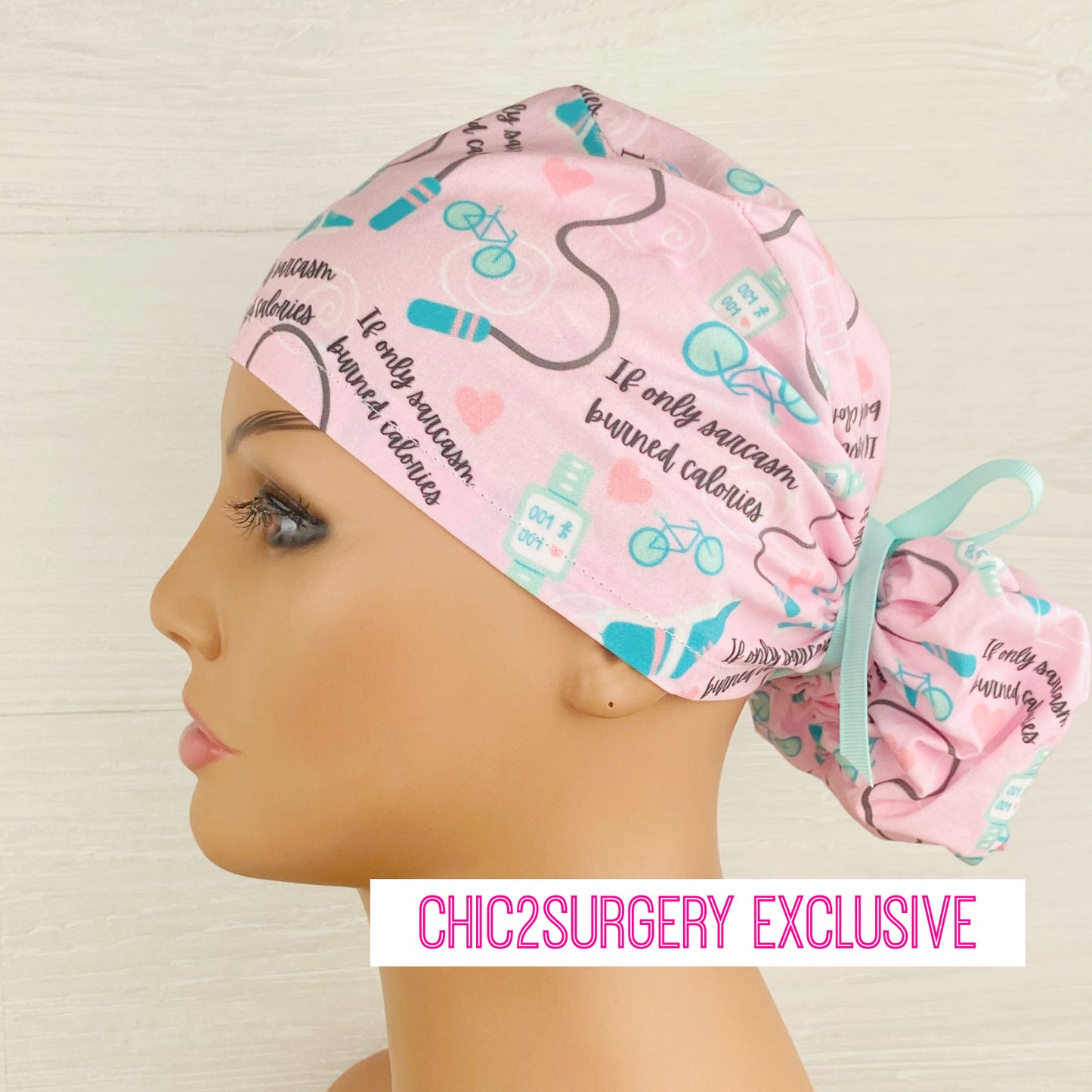 If Only Exercise Burned Calories Ponytail Scrub Hat