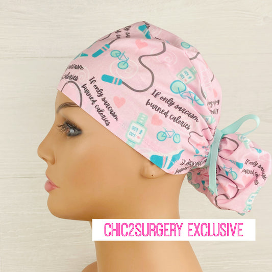 If Only Exercise Burned Calories Ponytail Scrub Hat